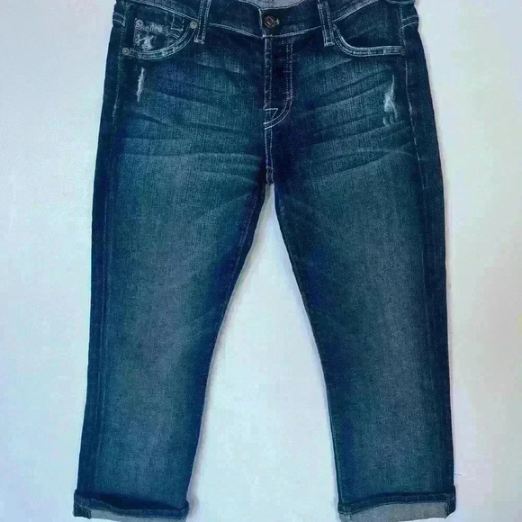 7 For All Mankind Josefina Rolled Hem Midrise Boyfriend Jeans - Picture 3 of 11